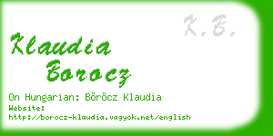 klaudia borocz business card