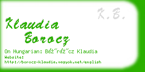 klaudia borocz business card
